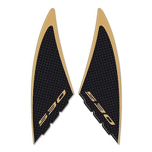 labelbike - 2 3D Side Resin Stickers for Motorcycle Scooter Compatible with Yamaha Tmax 530 2012-2016 Color Carbon Gold