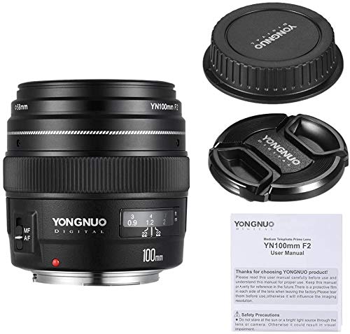 Yongnuo YN100 mm F2 Medium Teleobjektiv 100 mm F/2~F/22 Prime Lens Fixed Focal Length Aperture for Canon EOS Rebel… – Bild 3