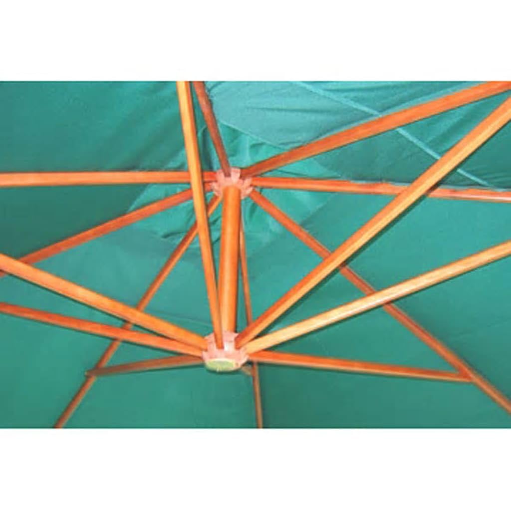 Parasol déporté 300 x 400 cm - Blanc - Grand parasol en bois avec mât en bois et manivelle - Parasol de jardin flottant rectangulaire pour jardin et terrasse