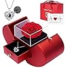 Preserved Real Rose with I Love You Necklace 100 Languages Gifts for Girlfriend Women Mom Wife Gifts Idea on Christmas Valentines Day Mothers Day Birthday Anniversary Thanksgiving