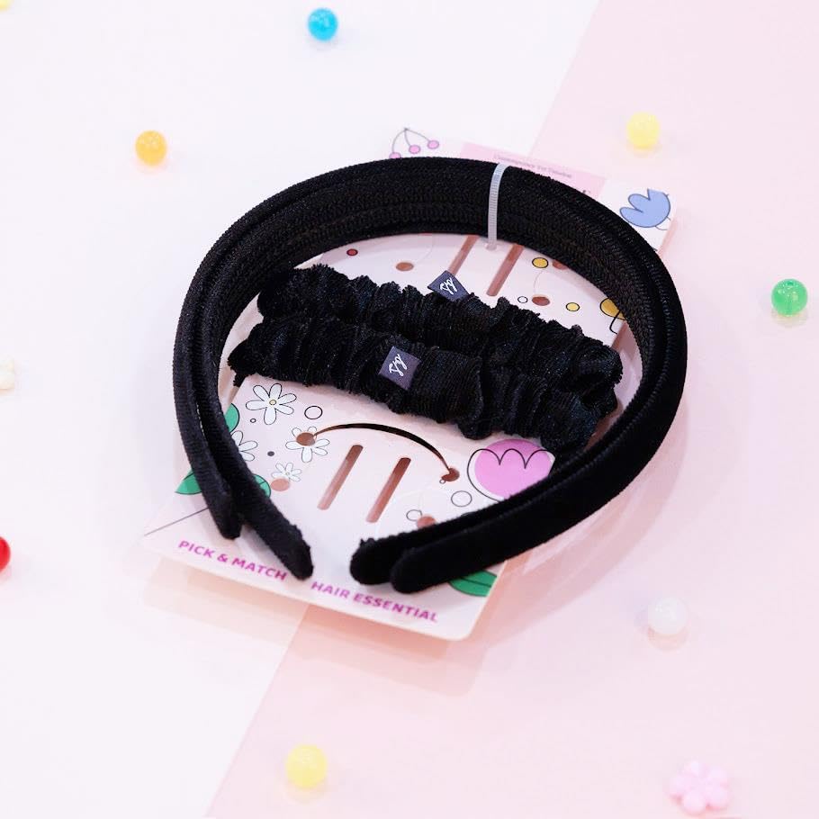 Basic Sense Girls Velvet Headbands & Scrunchies Set - Image 4