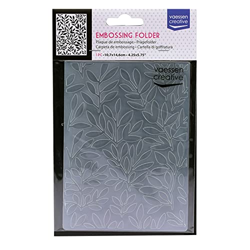 Vaessen Creative Plaque d'embossage, Lianes de feuilles 14,6 x 10,8 x 0,5 cm, 1 pièce, pour Cartes d'anniversaire, Cartes de Naissance, Cartes de Noël et...