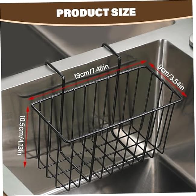 Kitchen Sink Organizer Stainless Steel Hangable Hollow Sponge Holder Thickened Waterproof Sink Caddy
