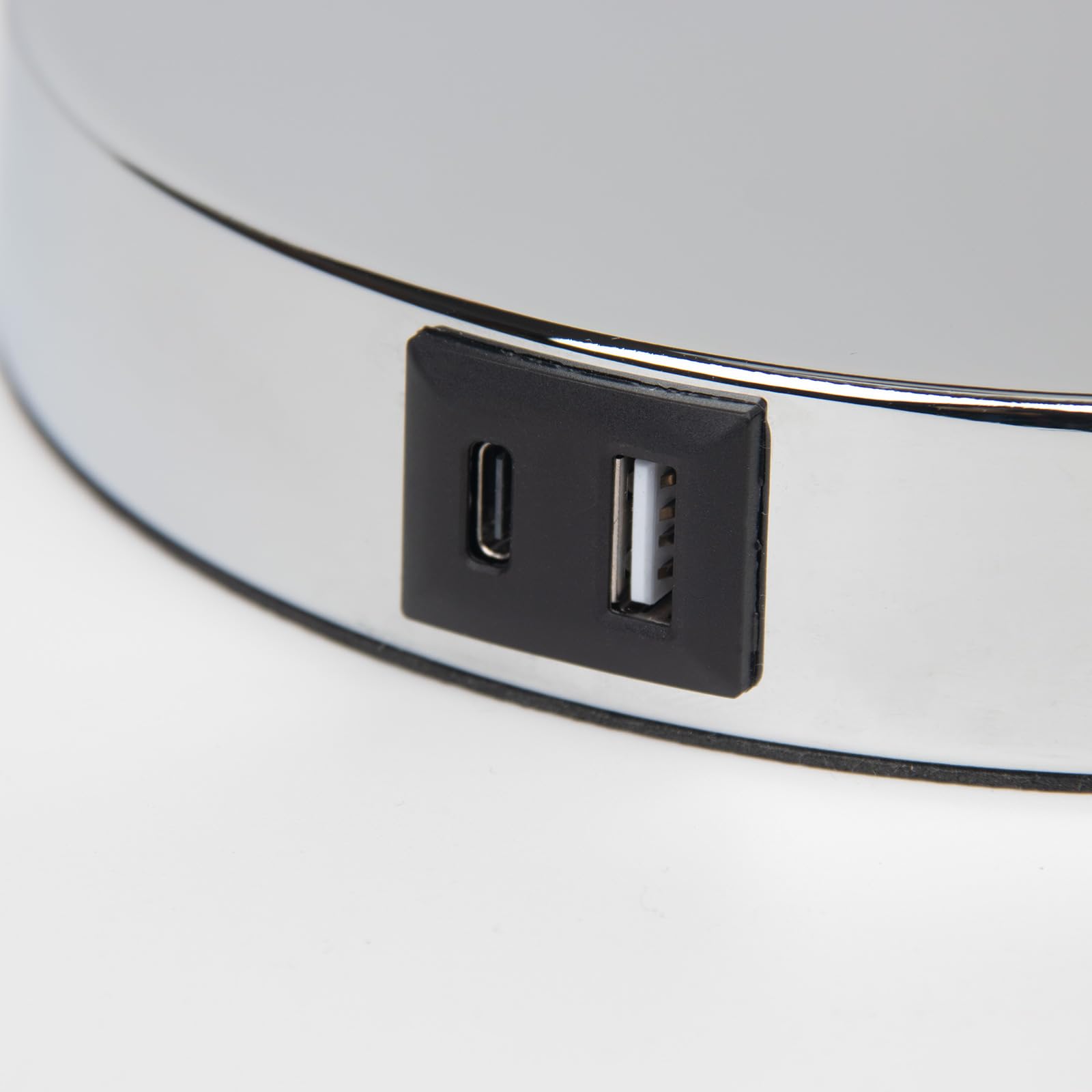 FIRVRE Lampa biurkowa z białego szkła z bezprzewodową ładowarką i portem USB, lampa stołowa z przełącznikiem łańcuchowym do bibliotek, gabinetów i sypialni