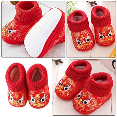 1 Pair Chinese Baby Shoes Plush Soft Sole Shoes Embroidered Tiger Pattern First Walkers Toddlers Babys Footwear Baby Toddler Christmas Gift4