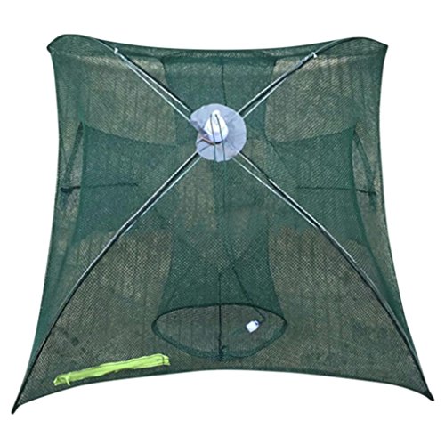 4-16 Holes Automatic Folding Fishing Net,Tuscom Shrimp Cage Bait Storage Nylon Foldable Crab