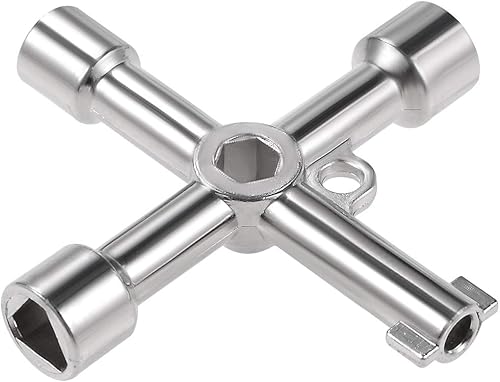 uxcell Llave eléctrica del gabinete Llave de seguridad multifuncional de la caja del medidor de agua del triángulocuadrado de 4 vías