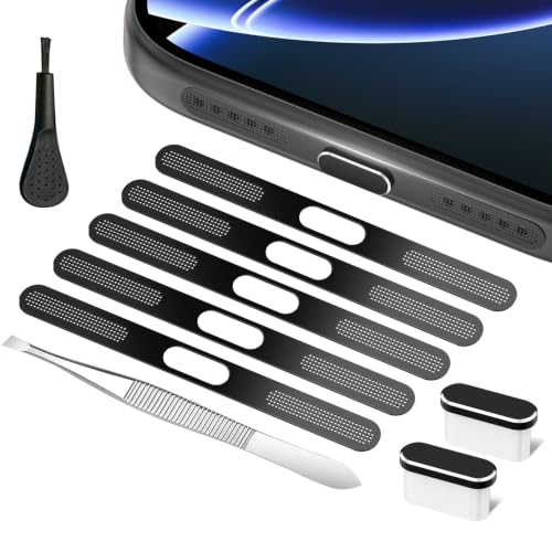 Enchufe antipolvo USB C y malla para altavoz de iPhone 16, 15, 14 y 13 en pack de 5