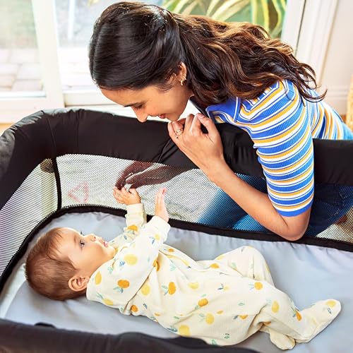 Munchkin Ultra-Lite 3-in-1 Playard, Travel Crib and Bassinet for Newborn Babies Up to 24 Months - Lightweight, No Tool Assembly, Mattress Plus Cover Included, Black - image 3