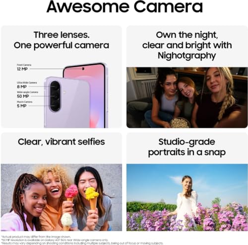 Image of Samsung Galaxy A37 5G (Awesome Charcoal, 8GB RAM, 128GB Storage) | Exynos 1480 Octa-Core Processor | 50MP + 8MP AI Dual Camera | 12MP Front Camera | 6.7-inch FHD+ Super AMOLED 120Hz Display |