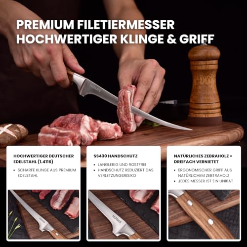 Filetiermesser NØMIS Premium für Fisch mit scharfer Klinge