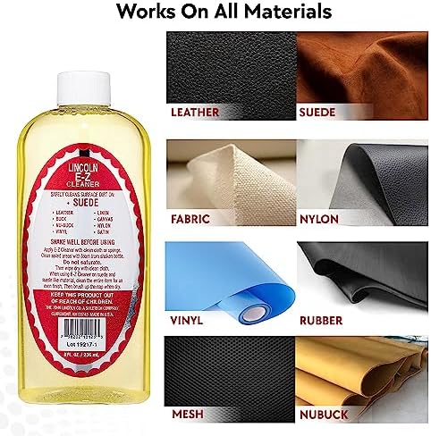 Lincoln E-Z Cleaner -The Original All-Purpose Cleaner for Leather, Suede, Fabric- Removes Dirt, Salt Stains 8oz Made in USA - 3