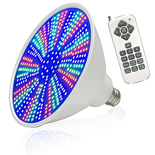 CLOSUNT Pool Light Bulb 40W 12V RGB Color Changing, LED Pool Light for Inground Pool Replacement Swimming Pool Lights for Pentair and Hayward Fixture, Switch or Remote Control Type, E26 Base