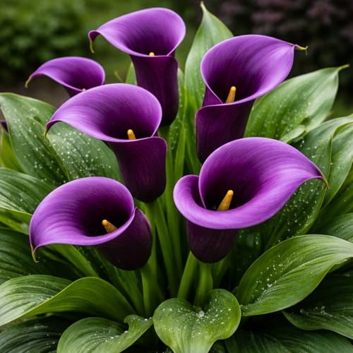 3 Purple Calla Lily Rhizomes Premium Flower Bulbs for Planting Vibrant Deep Purple Blooms Easy to Grow Perennial Garden Flowers Ideal for Pots Borders & Cut Flower Arrangements(3 Bulbs)