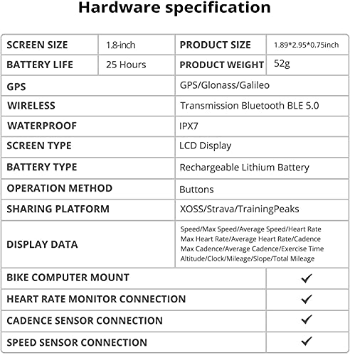 XOSS G+ Ciclocomputer con Custodia Protettiva GPS