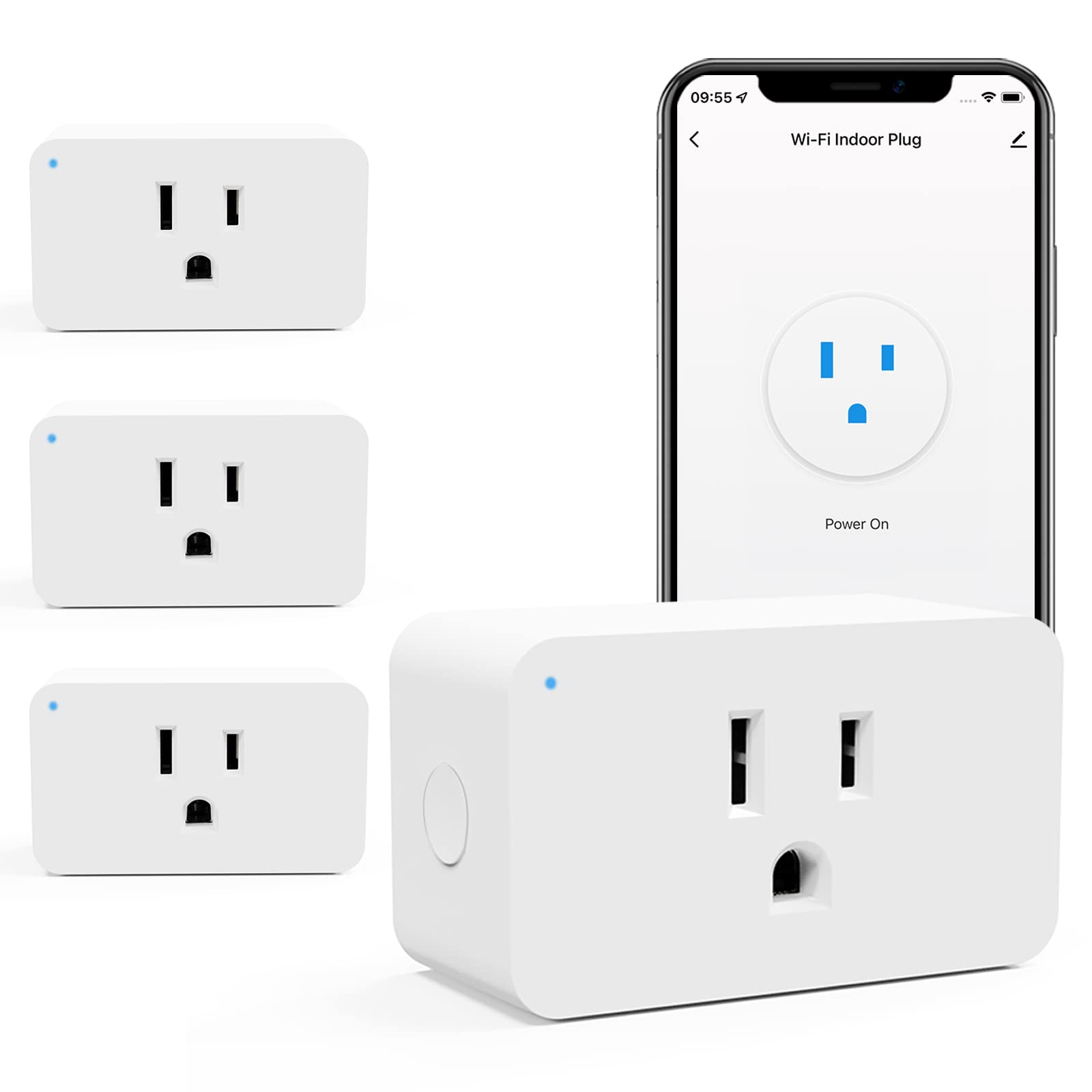WiFi Smart Plugs 4 Pack Smart Plugs That Work with Google Home for Voice Control Smart Outlet Plug
