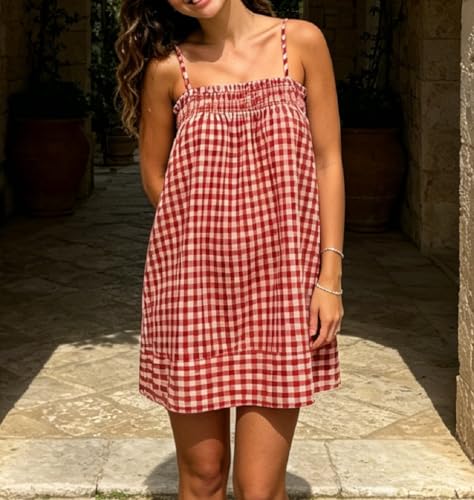 Image of Women Boho Floral Mini Cami Dress Spaghetti Strap Flowy Sling Dress Graphic Backless Summer Holiday Sundress