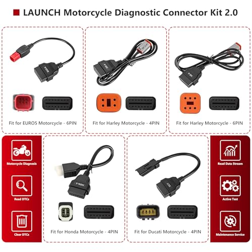 Kit conector de diagnosis OBD para moto LAUNCH X431 que soluciona fallos electrónicos 4