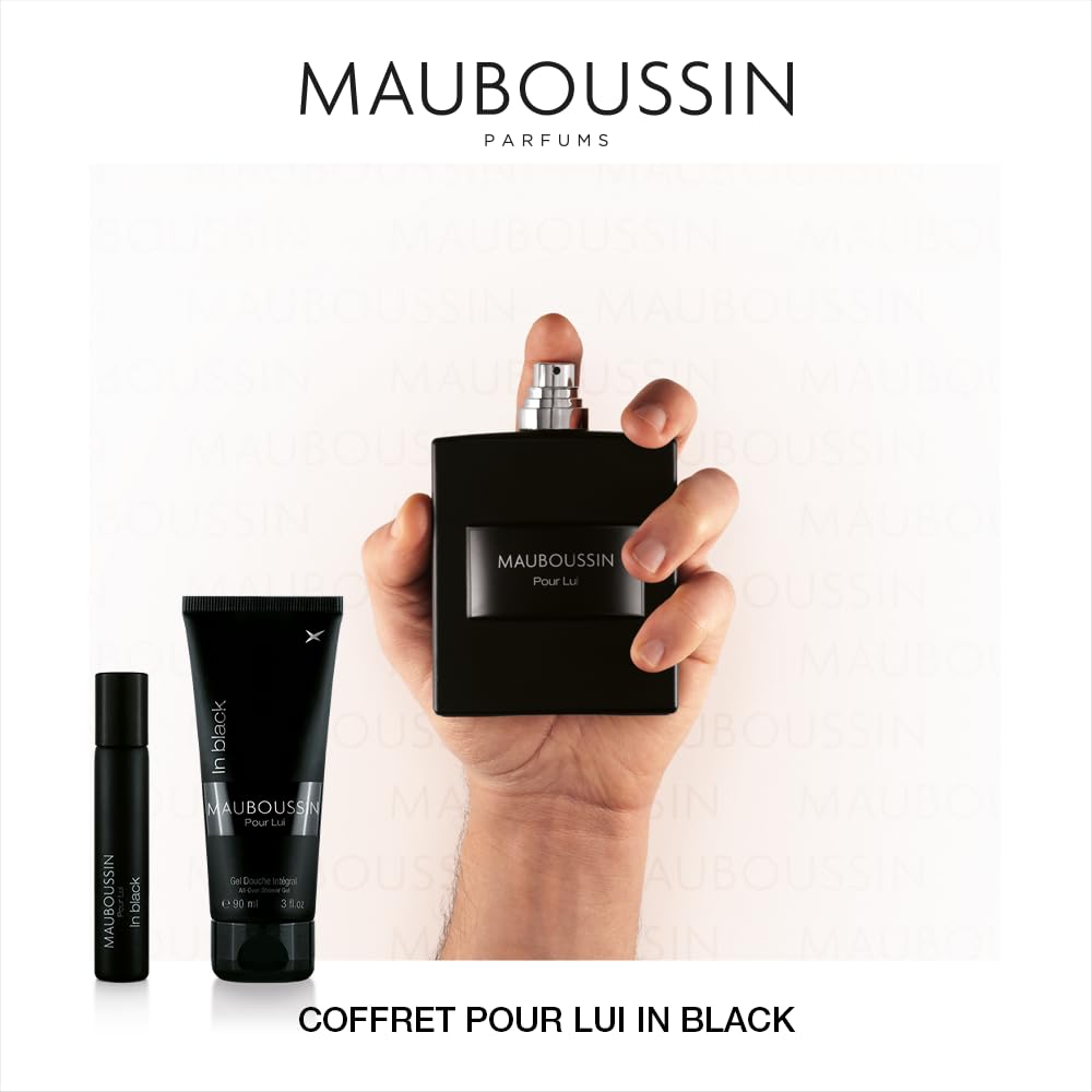 Mauboussin - Coffret Pour Lui In Black : Eau de Parfum 100ml, Gel Douche 90ml & Travel Spray 20ml