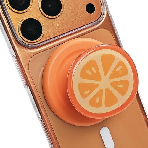 Phone Grip for MagSafe Magnetic Stand Holder Secure Hold for iPhone MagSafe Case Compatible for iPhone 17 & 16 & 15 & 14 & 13 & 12 Series Retractable Kickstand - Orange