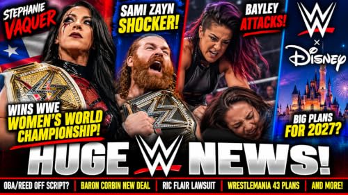 STEPHANIE VAQUER WINS WWE TITLE! SAMI ZAYN SHOCKER, BAYLEY ATTACKS & WWE-DISNEY NEWS!