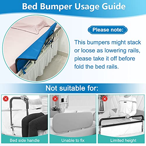 Bed Rails Covers Bed Assist Rail Bumper for Seniors Elderly Adults Bed Pads Guard Bed Railing Side Hospital Bed Padding Safety Cane Cushion 48\'\'x 15\'\'(1 PCS Cover Only)