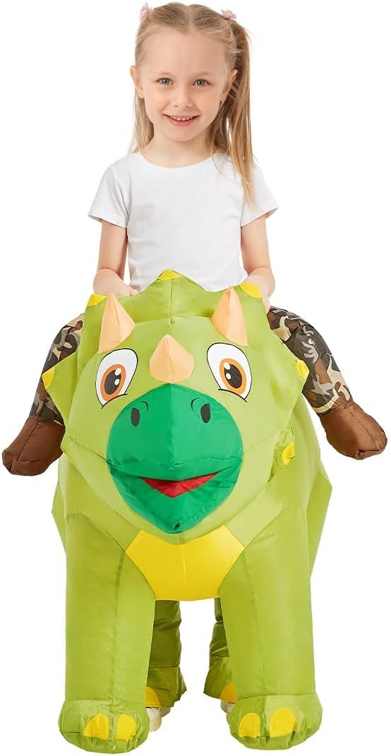 GOOSH Inflatable Dinosaur Costume Kids Triceratops Costume Halloween Dinosaur Blow up Costumes Kids Dinosaur Costumes Toddler - Image 5