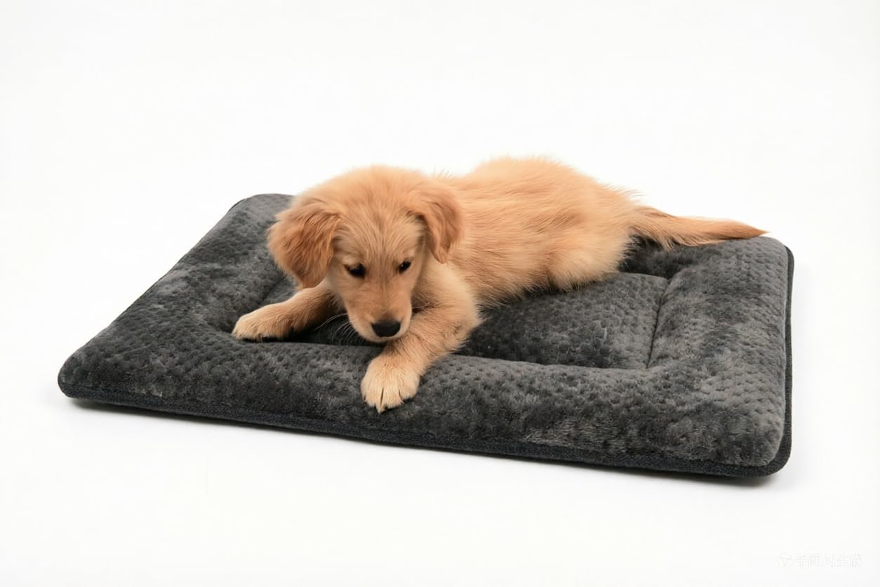 Dog Bed Crate Bed, 24" x 18" Plush Washable Deep Grey Dog Cushion,Puppy Bed