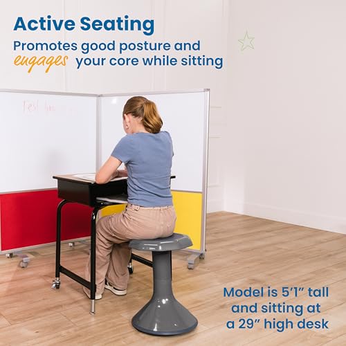 Image of ECR4Kids ACE Active Core Engagement Wobble Stool, 18-Inch Seat Height, Flexible Seating, Grey
