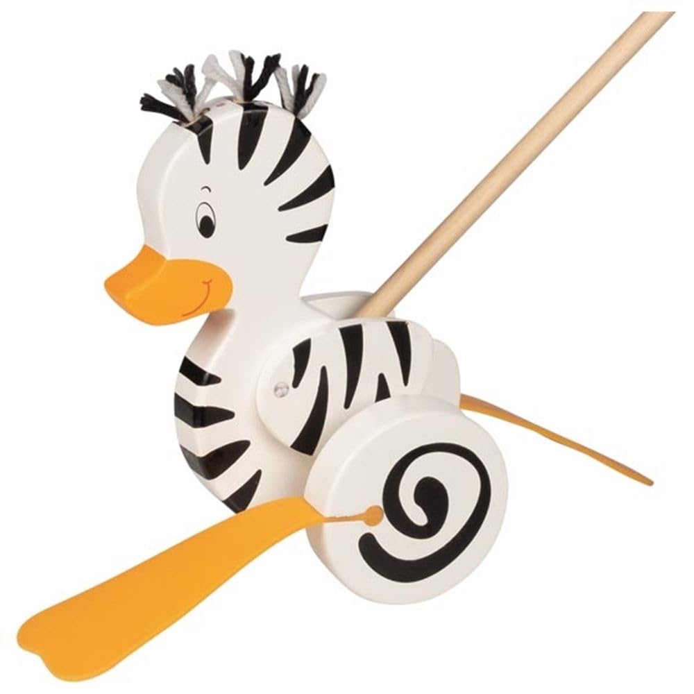 GOKI Zebra-Duck, Push Along Animal
