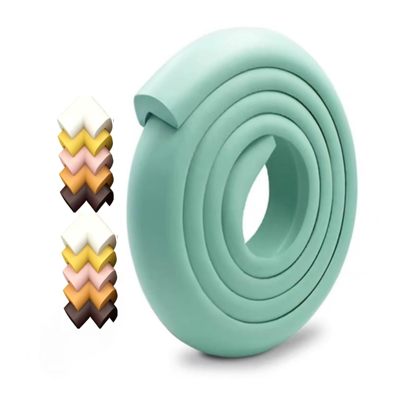 NBR Foam Edge Corner Protector Self Adhesive Anti Collision Safety Bumper Strip for Baby Furniture Table Cabinet Stair Window Guard(Cyan)