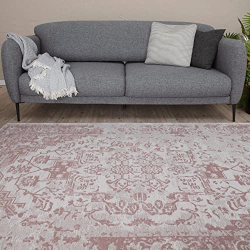 THE RUGS Machine Washable Rug – Medallion Design Rugs for Living Room, Bedroom, Hallway, Flat-weave Area Rugs, (Pink, 80x150 cm) - Cosy Home Interiors THE RUGS Machine Washable Rug – Medallion Design Rugs for Living Room, Bedroom, Hallway, Flat-weave Area Rugs, (Pink, 80x150 cm) - Image 9
