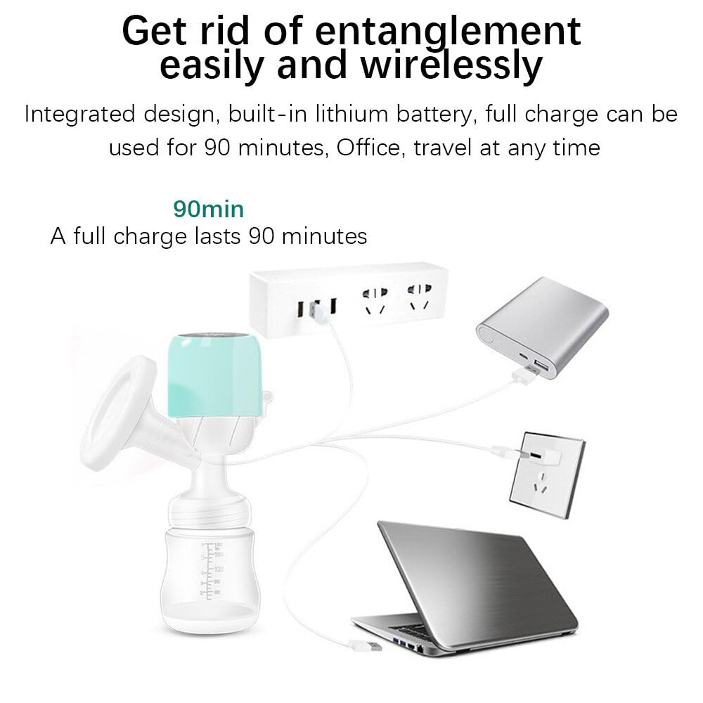 Tiralatte elettrico manuale, leggero, design ergonomico, materiale per uso alimentare, con display a LED, 9 livelli di aspirazione regolabili