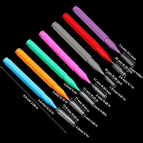 Image of Patelai 100 Pieces Braces Dental Brush for Cleaner Interdental Toothpick Dental Tooth Flossing Head Oral Hygiene Flosser Toothpick Cleaners Tooth Tool(Warm Colors,Various Sizes)