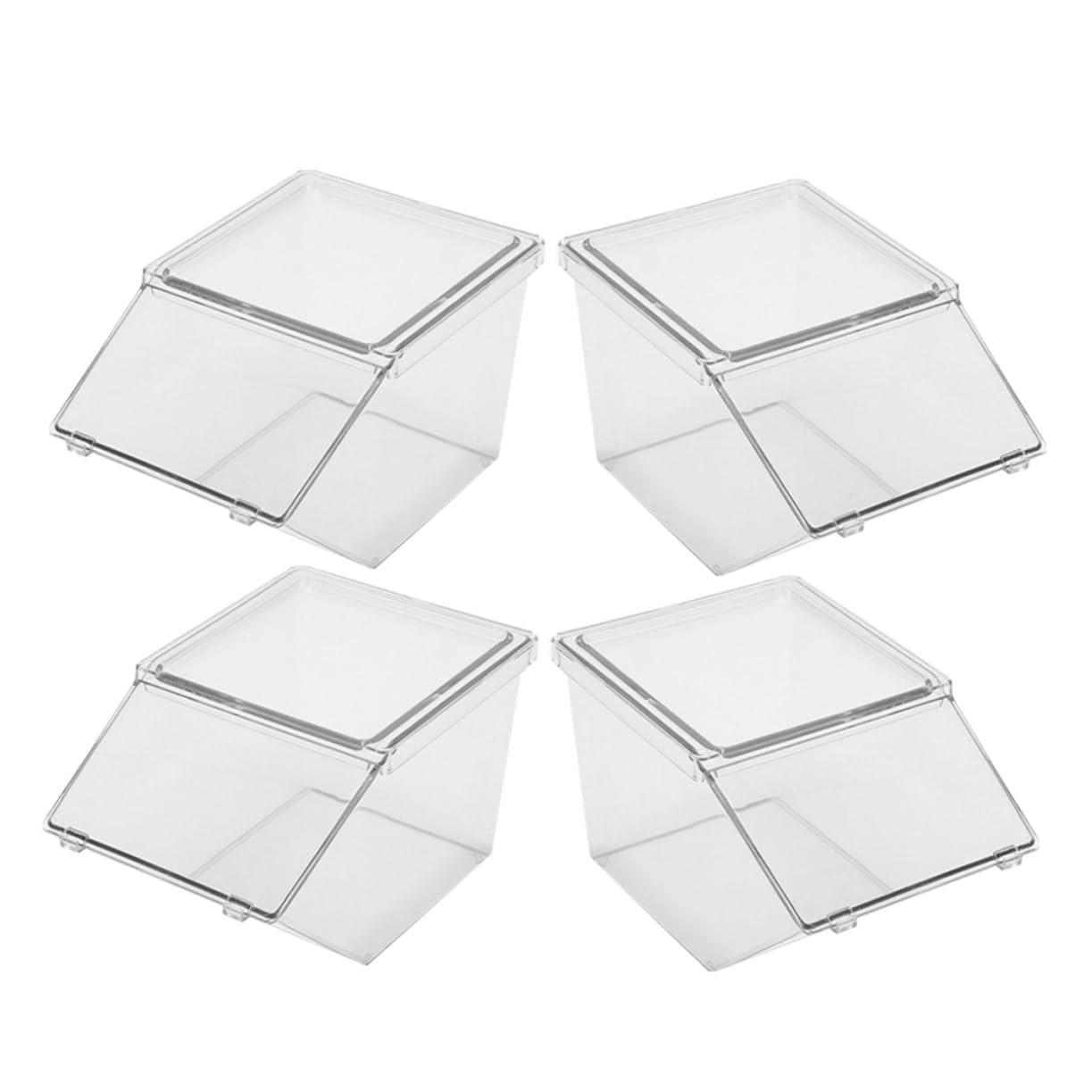 ABOOFAN Porta Bolsitas de Té Acrílico 4 Piezas, Caja Organizadora | Set Apilable de Sobremesa, Acabado Liso, para Mantener Pequeños Objetos Ordenados