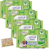 【4個セット】 デオクリーン ノンアルコール 除菌 ウェットティッシュ 詰め替え用(60枚入) 犬猫兼用 YuZuNポケットティッシュ付き なめても安心 つめかえ用