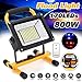 Led Baustrahler Akku, Arbeitsleuchte Bauscheinwerfer, 800W 8000 Lumens 170 LED, Baulicht Arbeitslampe, Kontinuierliche Arbeit 6-18 Stunden, USB Aufladen, Strahler Fernbedienung, 4 Modi Dimmbar Fluter