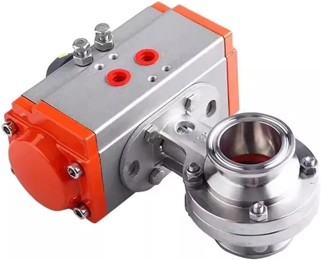 2"(51mm) OD64mm Sanitary Horizontal Clamp Chuck Butterfly Valve,304 Stainless Steel Pneumatic Quick Release Butterfly Valve