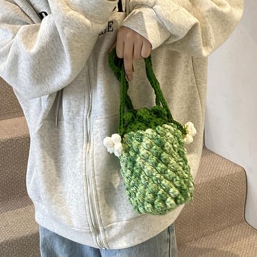 Pineapple Crochet Bag Knitted Handbag Shoulder Bag Cute, Fruit, Weave, Summer Beach, Winter Crossbody Bag4