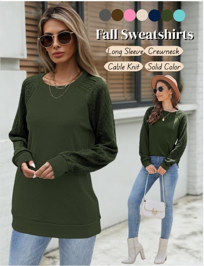 Image of Bluetime Women's Long Sleeve Sweatshirts Fall Crewneck Tunic Tops Casual