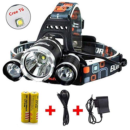 Headlamp,Headlight,Hard Hat Light 20000 Lumens IMPROVED Cree Led Ultra Bright Rechargeable Waterproof Flashlight