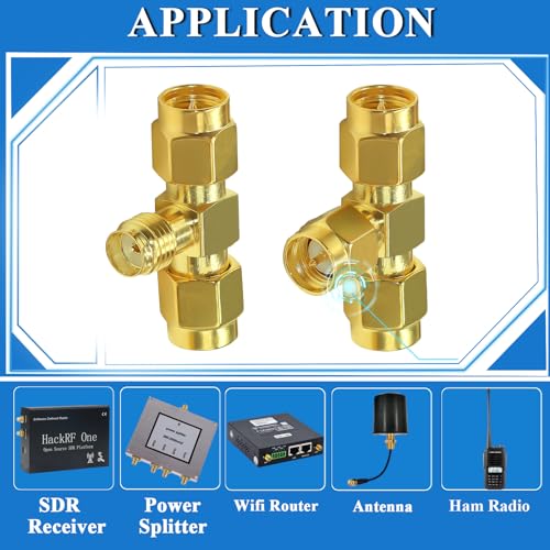 Conector divisor SMA macho a doble SMA macho 2 pack miniatura 4