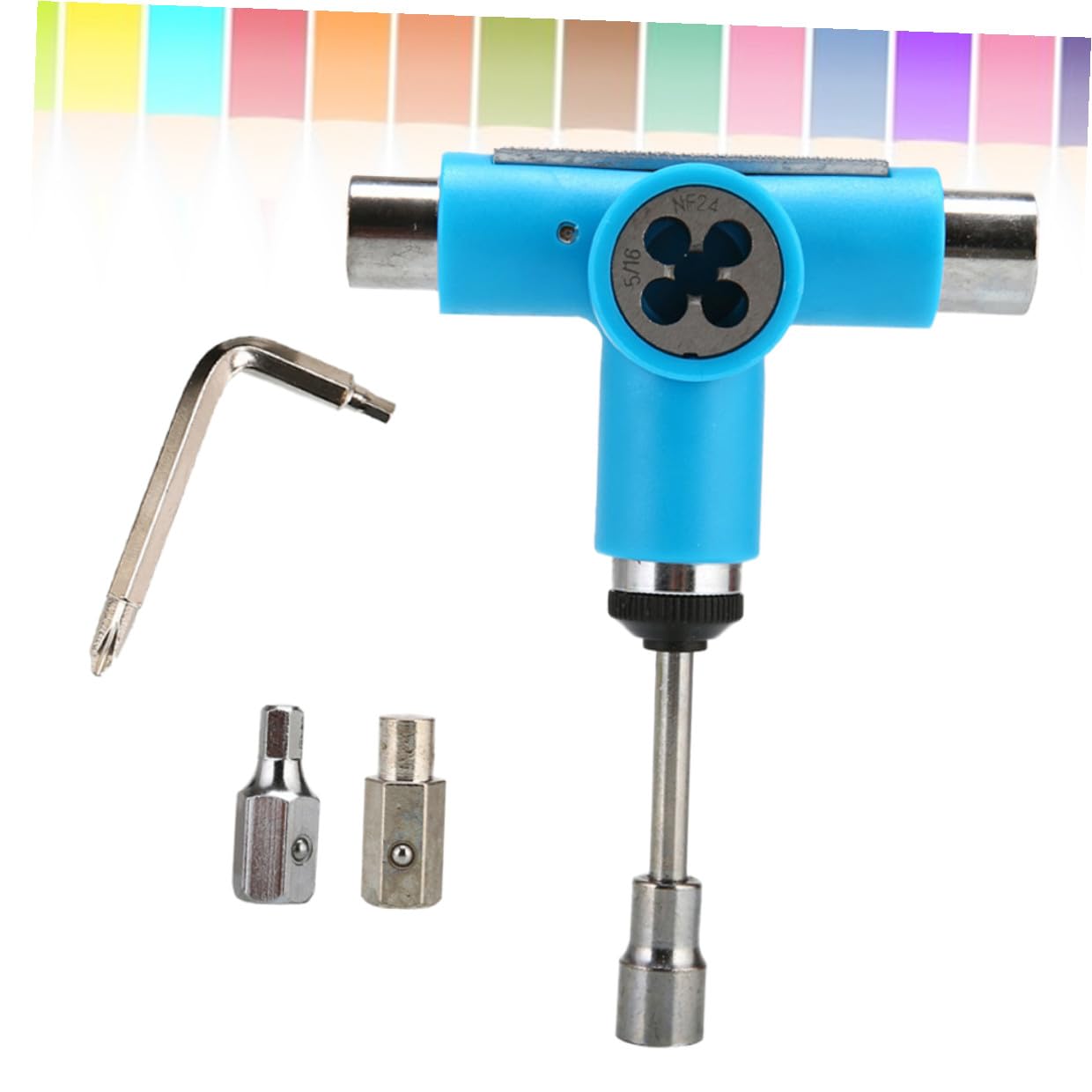 Outil Skateboard Portable T-Tool Multifonction Tout-Un Acier pour Planche Longboard et Cruiser Léger et Compact Réparation Facile