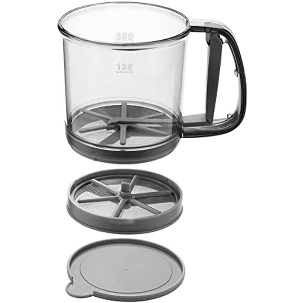 CTRLZS Flour Sifter for Baking, Double-Layer Extra Fine Mesh Sieve Strainer, Handheld Squeeze Sugar Sifter for Kitchen