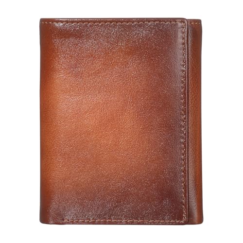 Mens Trifold Leather Wallet | Top Genuine Leather Trifold Wallets for Men and Women | RFID Blocking Leather Wallet | ID Wallet | Thoughtful Gift for Men | Brown Wallet2