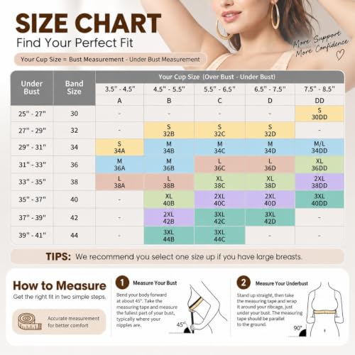 Kifszeury Jelly Bras for Women Full Coverage Beige L Padded Everyday Bra - image 7