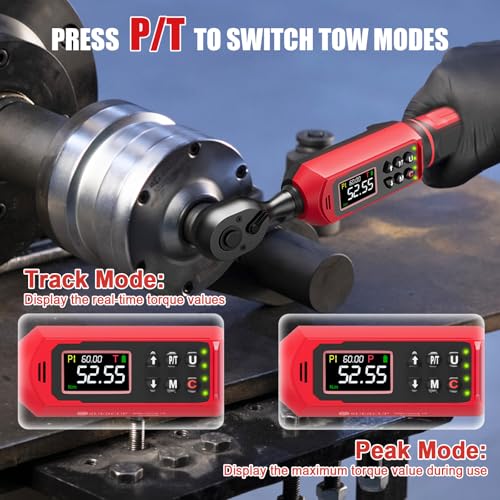 Image of SUERCUP 3 /8 inch 1 /2 inch Digital Torque Wrench, 0.66-44.29Ft.Lb & 3.8-250.8Ft.Lb | ±1% Accuracy, 0.9-60N.m & 5.1-340Nm Electric Torque Wrench Set, for Auto Repair, Lug Nuts, Engine, Suspension, Moto & Bicycle