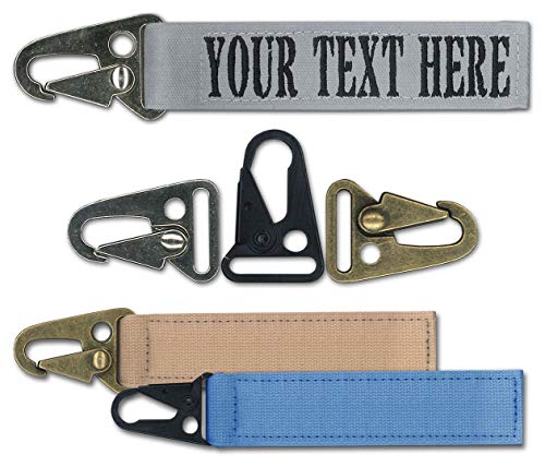 Custom name tape material embroidered 4.5" sling clip style …