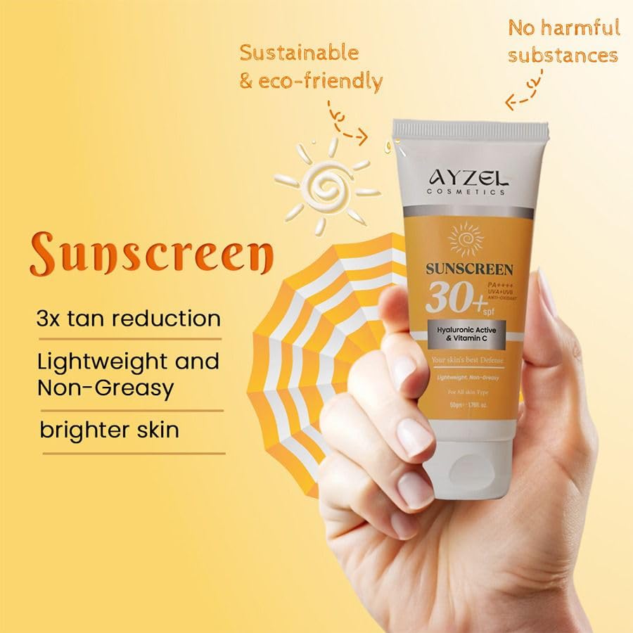 Image of Sunscreen SPF 30 ? Broad Spectrum UVA /UVB Protection | Lightweight, Non-Greasy & Water-Resistant | Daily Sun Protection for All Skin Types 50gm