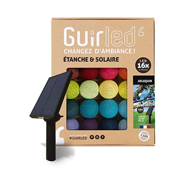 GuirLED - Außengirlande mit Lichtkugeln LED-Guinguette - Wasserdicht IP55 - Hocheffizientes Solarpanel - Automatisches…